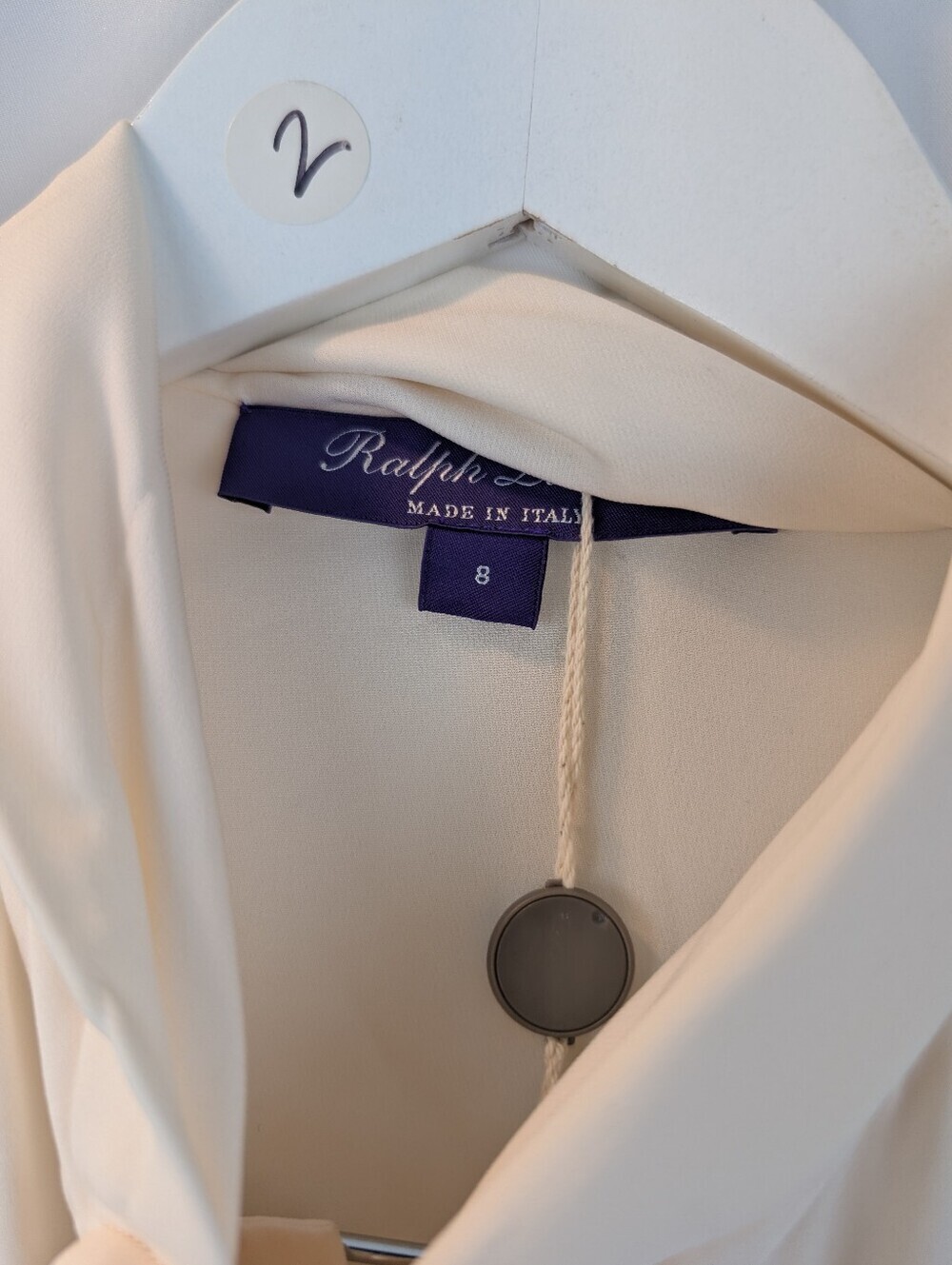 Ralph Lauren Purple Label 100% Silk Blouse Shirt Cream Italian 8 new no tags - Picture 2 of 12